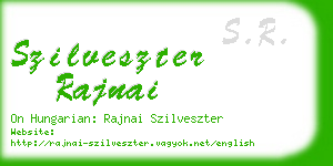 szilveszter rajnai business card